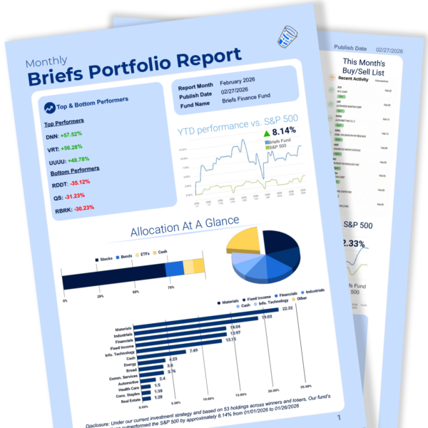 Briefs Pro monthly portfolio report